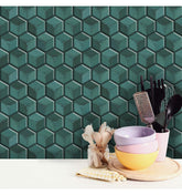 Supreme Blue peel and Stick Wall Tile, Hexagon Kitchen Backsplash Tiles | self Adhesive Tiles for Home
